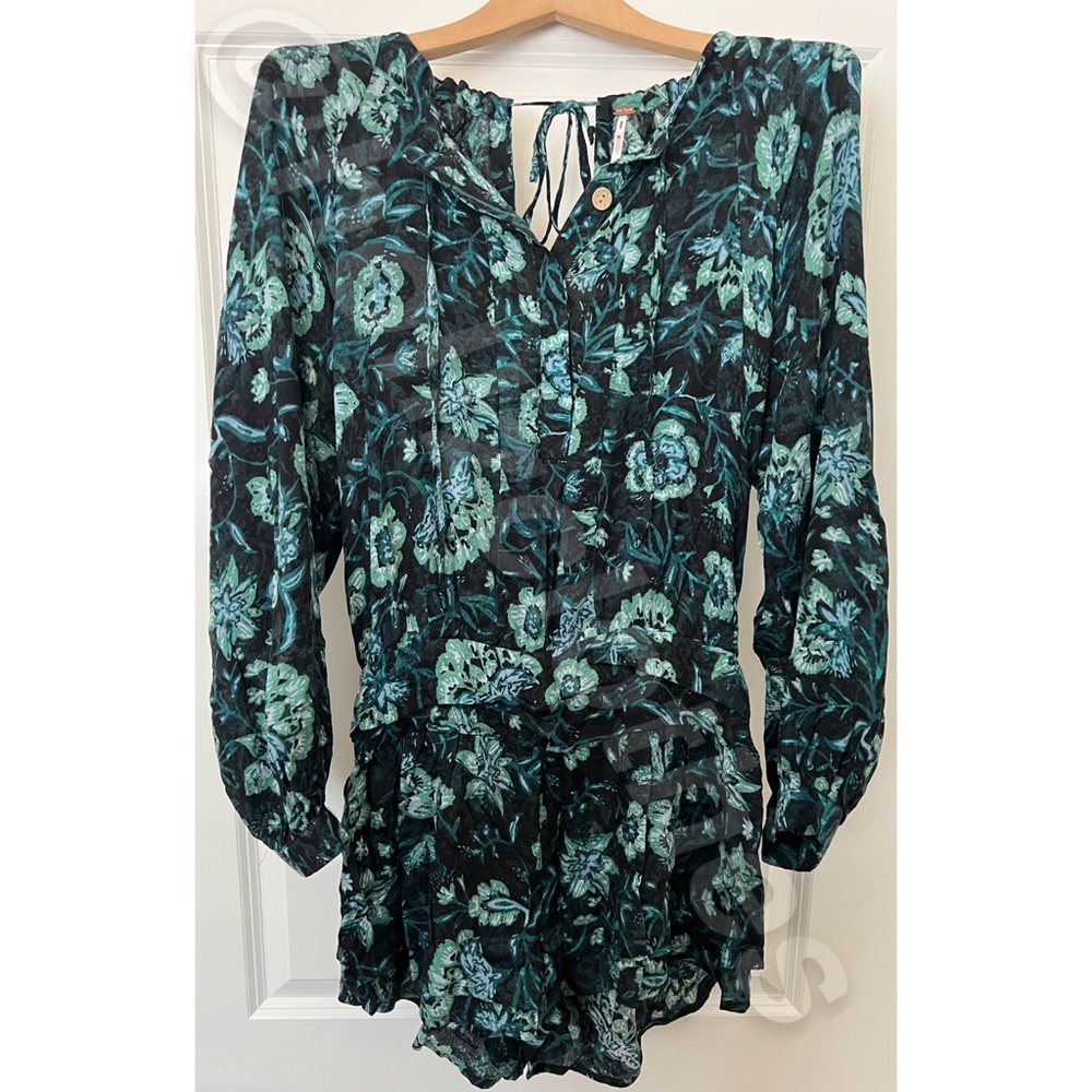 Free People NWOT Dance Til Dawn Romper Black Motif S - Picture 5 of 11